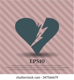 Broken heart vector icon