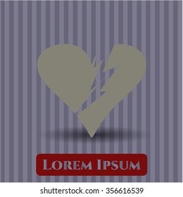 Broken heart vector icon
