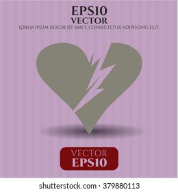 Broken heart vector icon