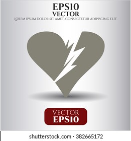 Broken heart vector icon