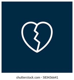 Broken heart vector icon