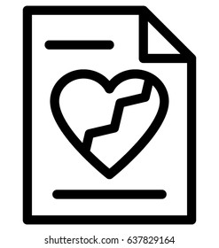 Broken Heart Vector Icon