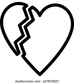 Broken Heart Vector Icon