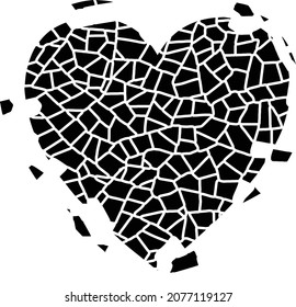 BROKEN HEART VECTOR ICON EPS