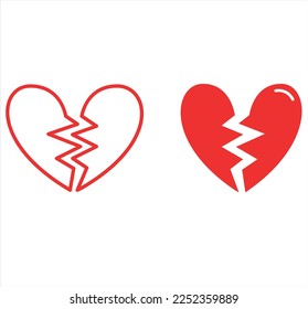 Broken Heart vector icon. Vector illustration.