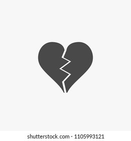 Broken heart vector icon no love icon