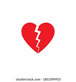 Broken Heart Vector Icon Red Broken Stock Vector (Royalty Free ...
