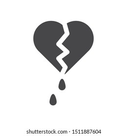 Broken heart vector icon, simple sign for web site and mobile app.