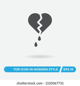 Broken heart vector icon, simple sign for web site and mobile app.