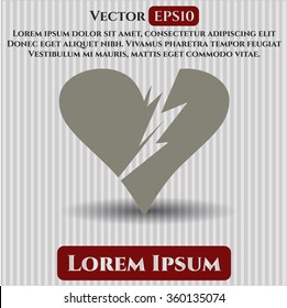 Broken heart vector icon or symbol