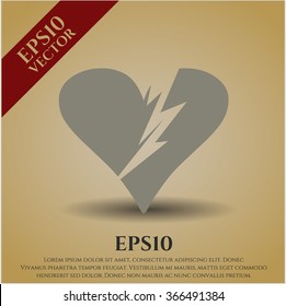Broken heart vector icon or symbol