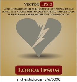 Icono o símbolo del vector cardiaco roto