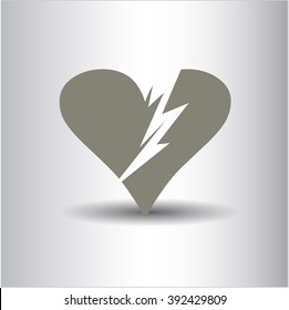 Broken heart vector icon or symbol