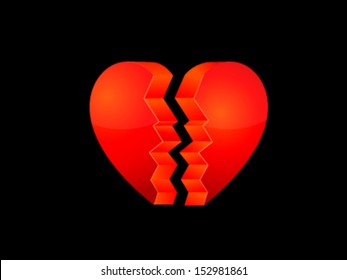 Broken heart vector illustration