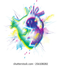 Broken heart vector illustration