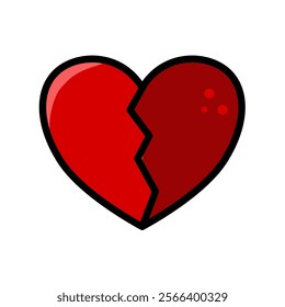  Broken heart - vector illustration