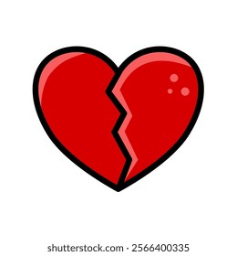  Broken heart - vector illustration