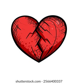  Broken heart - vector illustration