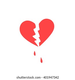 broken heart. vector illustration