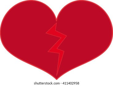 broken heart, vector illustration