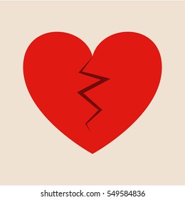 broken heart. vector illustration