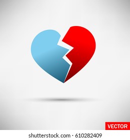Broken heart vector illustration