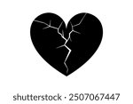 Broken heart vector illustration in cartoon, clipart, and line art design