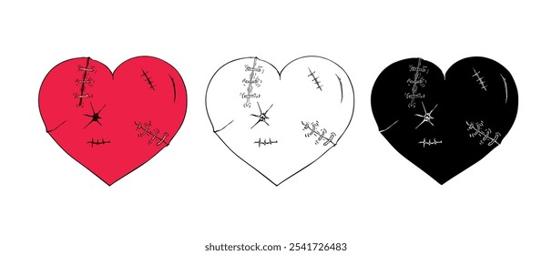 Broken heart Vector illustration Cartoon style