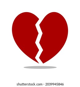 broken heart. vector illustration. broken heart or divorce icon