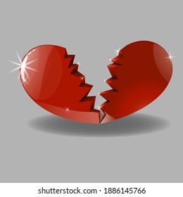 broken heart vector illustration, EPS 10