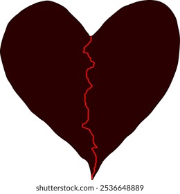 Broken heart vector image. Vector Heart and Love Illustration