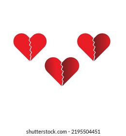 Broken heart vector images on white background