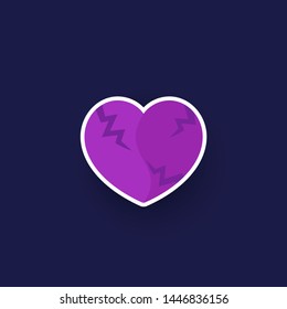 broken heart vector sticker design