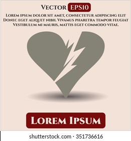 Broken heart vector symbol