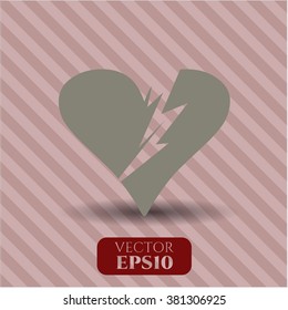 Símbolo vector cardiaco roto