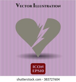 Símbolo vector cardiaco roto