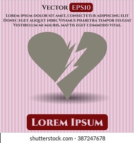 Broken heart vector symbol