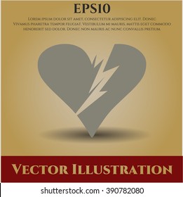 Broken heart vector symbol
