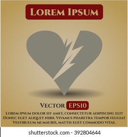 Símbolo vector cardiaco roto
