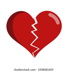 Broken heart vector with transparent background