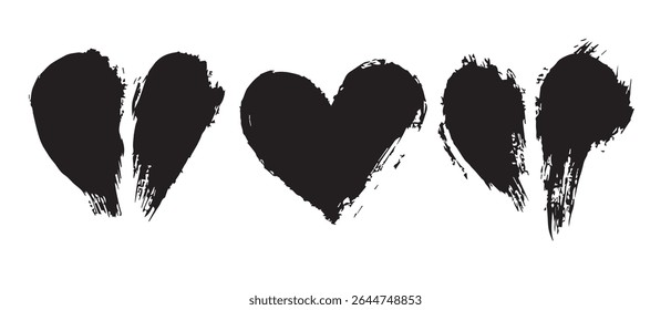 Broken Heart Whole Heart Broken Heart Grunge Style Black Heart Graphics.