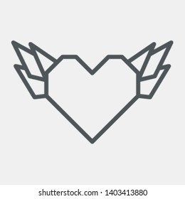Broken heart wings valentine day quality vector illustration cut