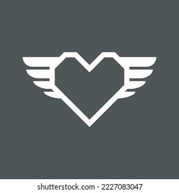 Broken heart wings valentine day vector