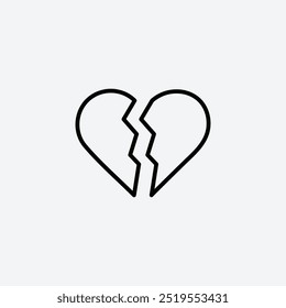 Broken heartline vector icon. EPS 10