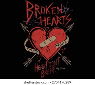 Broken hearts artwork for poster, sticker, apparel and others.