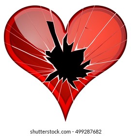 Broken hearts. Dislike, sadness, shattered, rupture break up themes Vector hearts