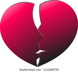 broken hearts faces logo