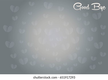 Broken Hearts with Good bye words for Abstract Background Vector art and Illustration