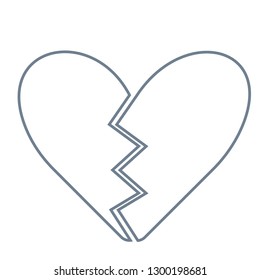 broken hearts with gray line