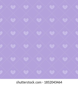 Broken hearts on purple background. Valentine's day abstract seamless pattern. Simple flat vector illustration design.